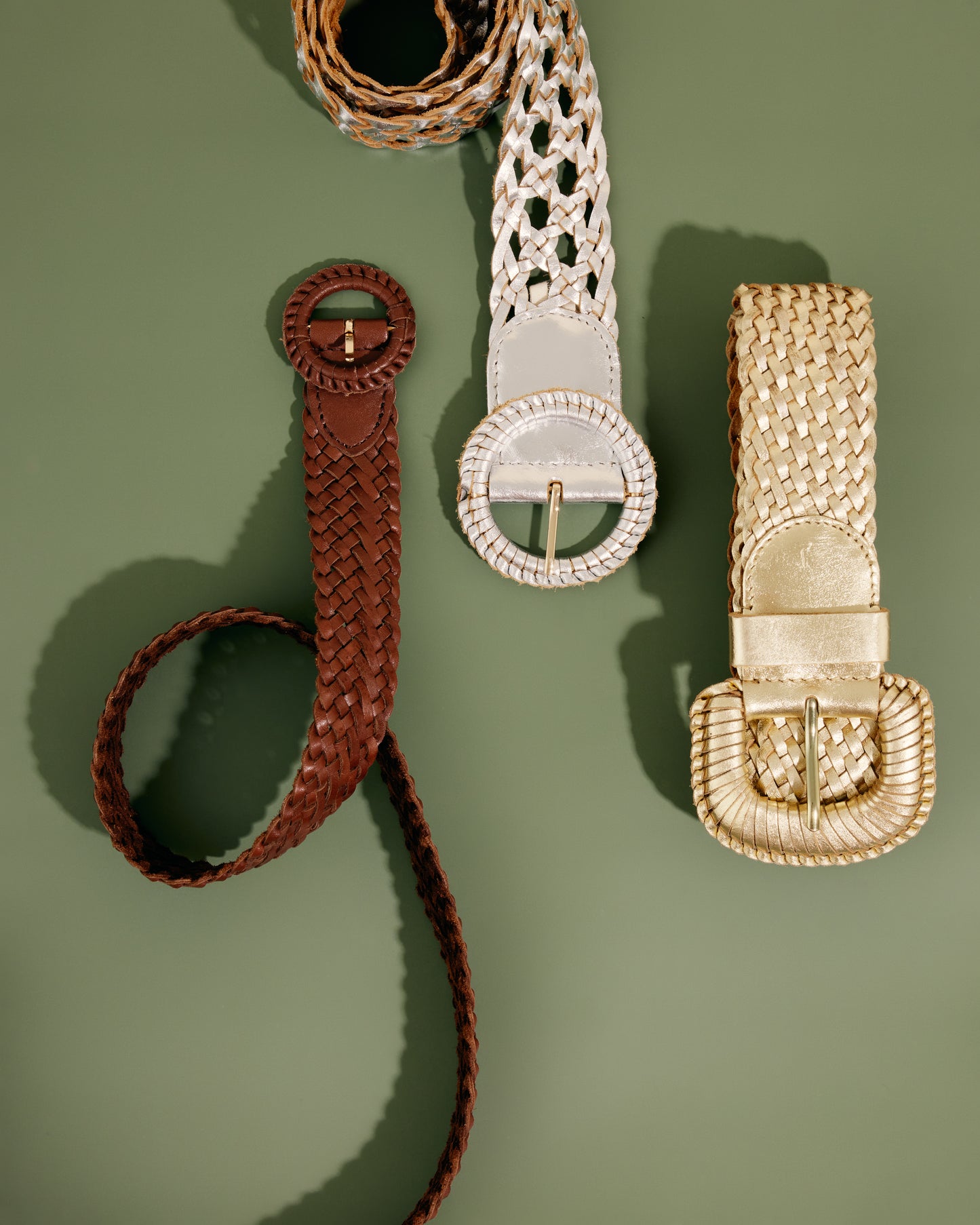 WEAVE MCQUEEN TAN Wide Woven Leather Belt