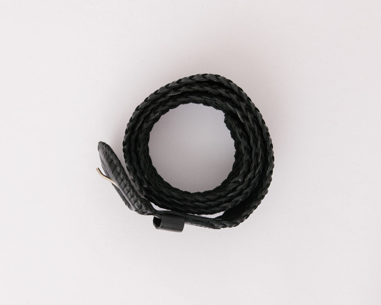 WEAVE MCQUEEN BLACK Wide Woven Leather Belt