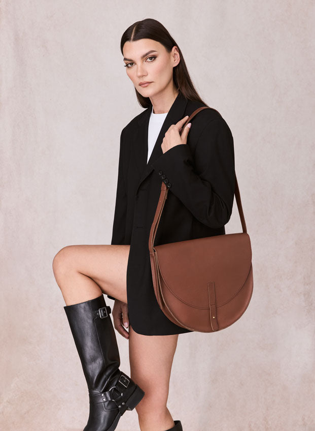 BROWN New Moon Saddle Bag